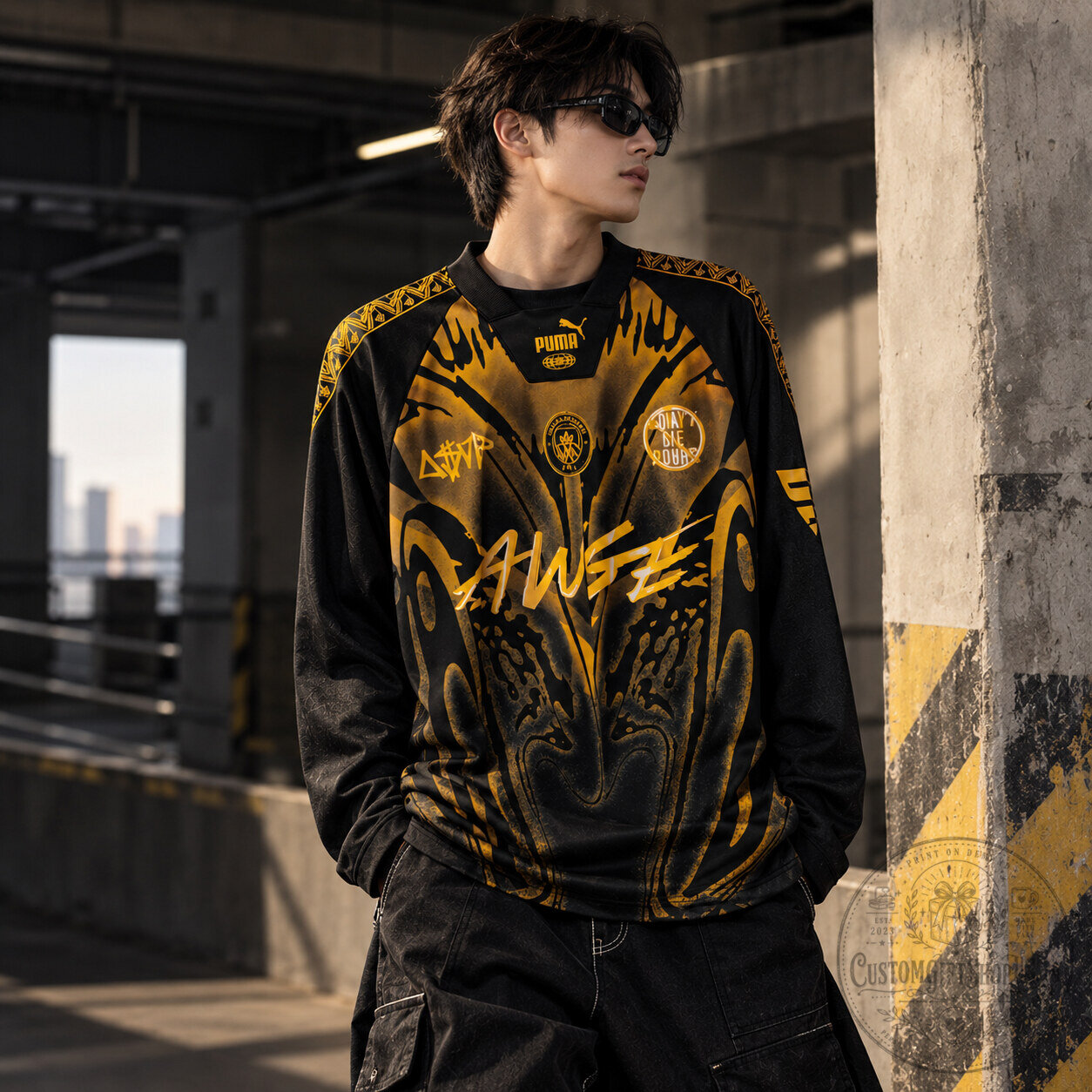 A$AP Rocky x PUMA x Manchester City Long Sleeve Jersey 2026 – Don’t Be Dumb Limited Edition | Black Gold A$AP Rocky x PUMA x Manchester City Long Sleeve Jersey 2026 – Don’t Be Dumb Limited Edition | Black Gold