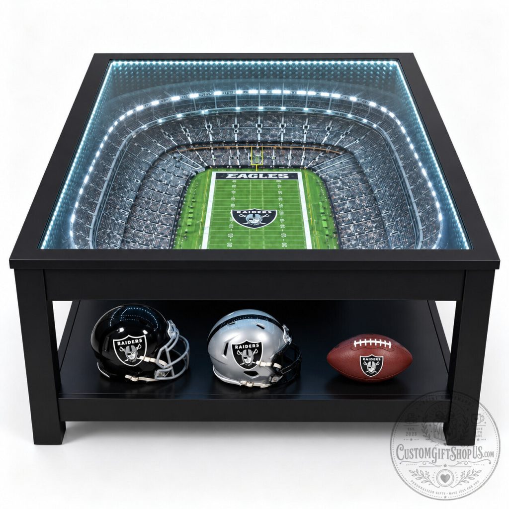 Philadelphia Eagles StadiumView Table Special Edition 2026 – 25-Layer LED Football End Table Eagles Fan Cave Furniture Philadelphia Eagles StadiumView Table Special Edition 2026 – 25-Layer LED Football End Table | Eagles Fan Cave Furniture