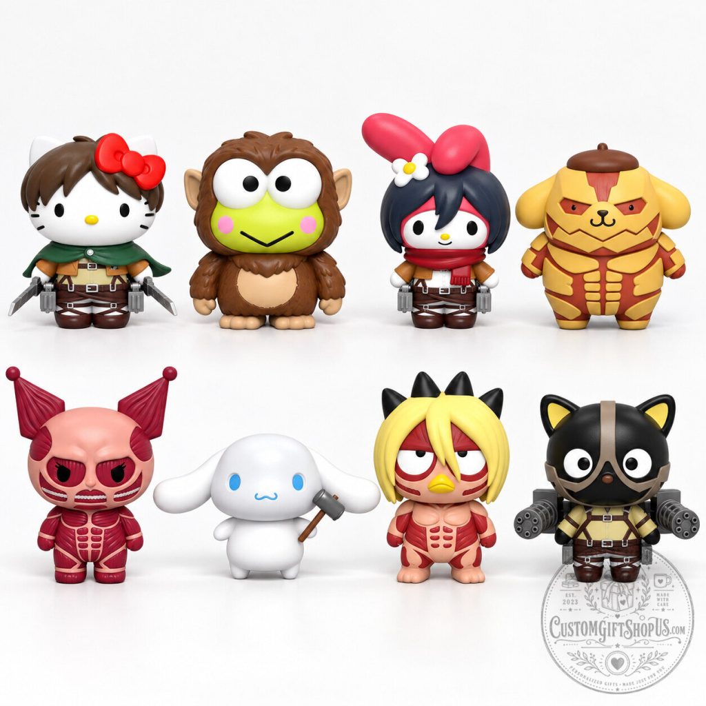 Attack on Titan x Hello Kitty Mini Figure – Sanrio Character Crossover Collectible Eren, Levi & Mikasa Anime Display Attack on Titan x Hello Kitty Mini Figure – Sanrio Character Crossover Collectible | Eren, Levi & Mikasa Anime Display