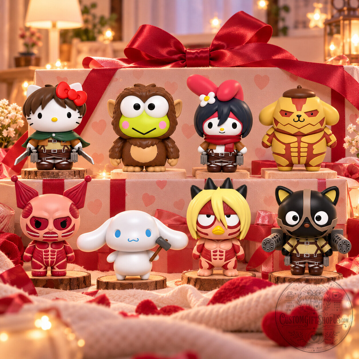 Attack on Titan x Hello Kitty Mini Figure – Sanrio Character Crossover Collectible | Eren, Levi & Mikasa Anime Display Attack on Titan x Hello Kitty Mini Figure – Sanrio Character Crossover Collectible | Eren, Levi & Mikasa Anime Display