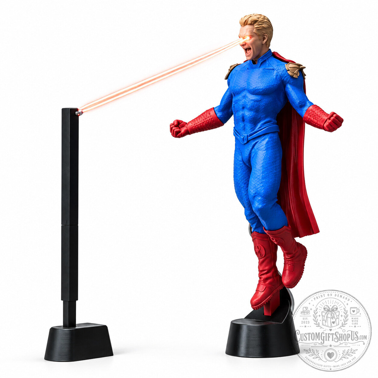 Homelander LED Light Figure – The Boys Laser Eyes Collectible | Superhero TV Series Display Statue