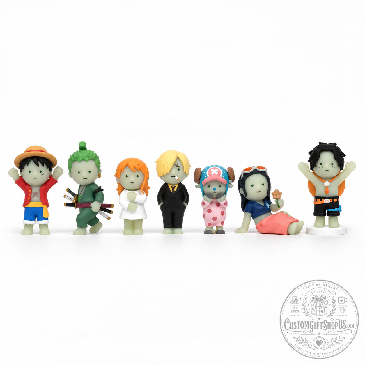 One Piece x Smiski Glow in the Dark Figures – Anime Crossover Mini Collectibles | Straw Hat Pirates Inspired Art Toys