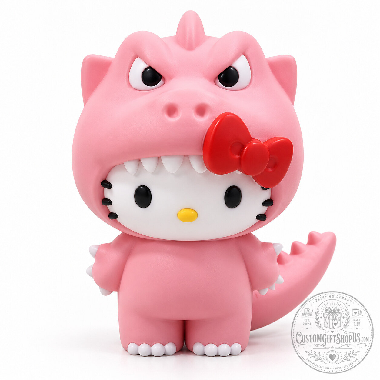Hello Kitty x Godzilla Cosplay Pink Figure – Sanrio Kaiju Crossover Collectible | Cute Monster Character Display