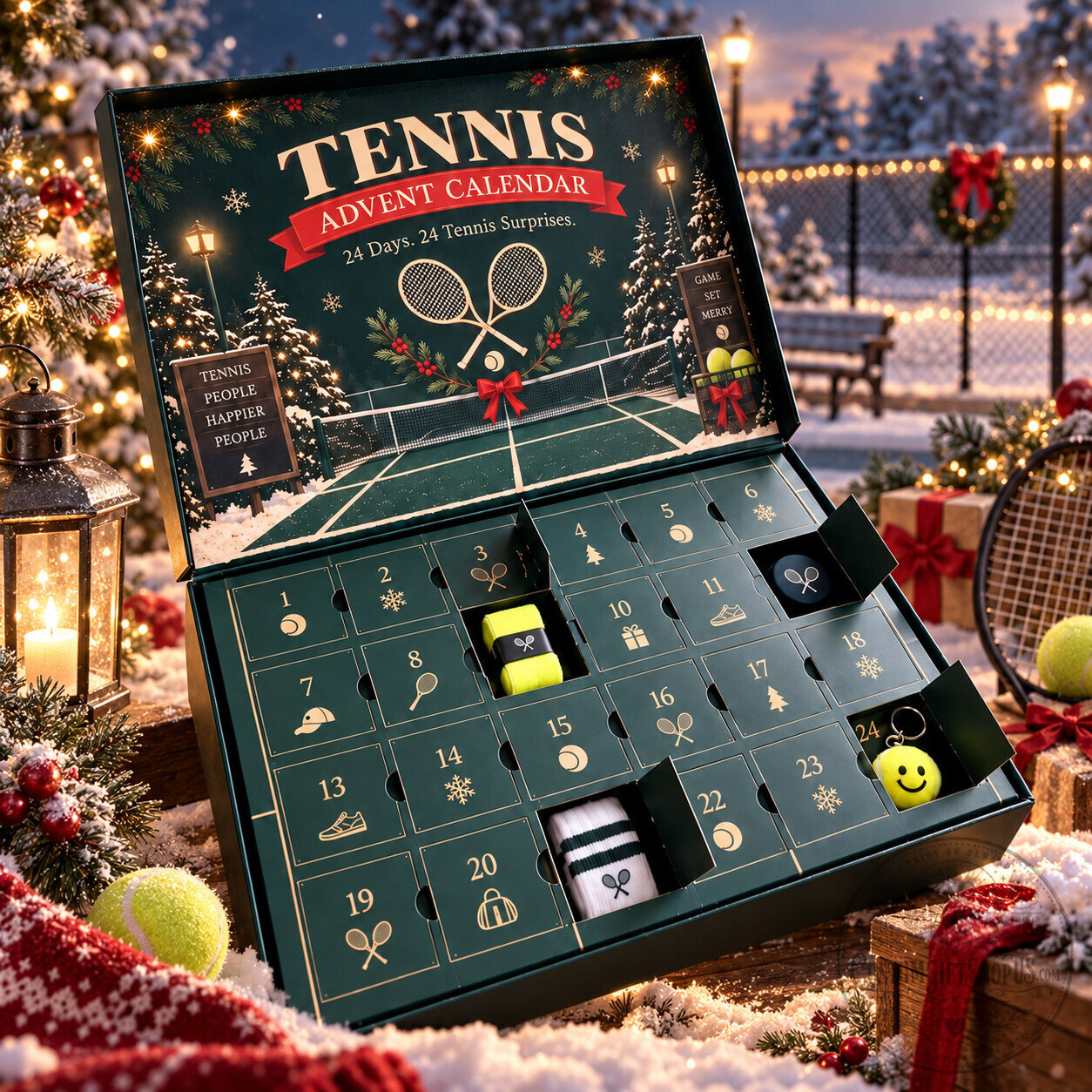 Tennis Advent Calendar 24 Days Gift Box – Tennis Lover Countdown Surprise Set | Holiday Sports Collectible Gift Tennis Advent Calendar 24 Days Gift Box – Tennis Lover Countdown Surprise Set | Holiday Sports Collectible Gift