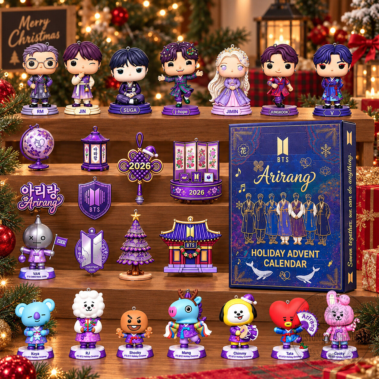 BTS ARIRANG World Tour Advent Calendar 2026 – 24-Day Holiday Countdown Gift Box | K-Pop ARMY Christmas Collectible