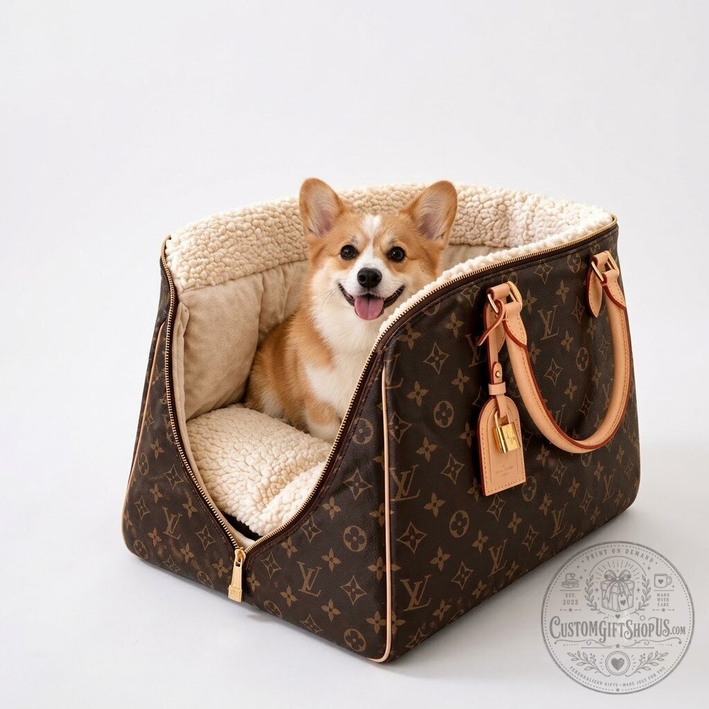 Luxury Designer Purse Paws Dog & Cat Bed – Louis Vuitton & Gucci Inspired Pet Bed | Stylish Handbag-Style Pet Furniture Luxury Designer Purse Paws Dog & Cat Bed – Louis Vuitton & Gucci Inspired Pet Bed | Stylish Handbag-Style Pet Furniture
