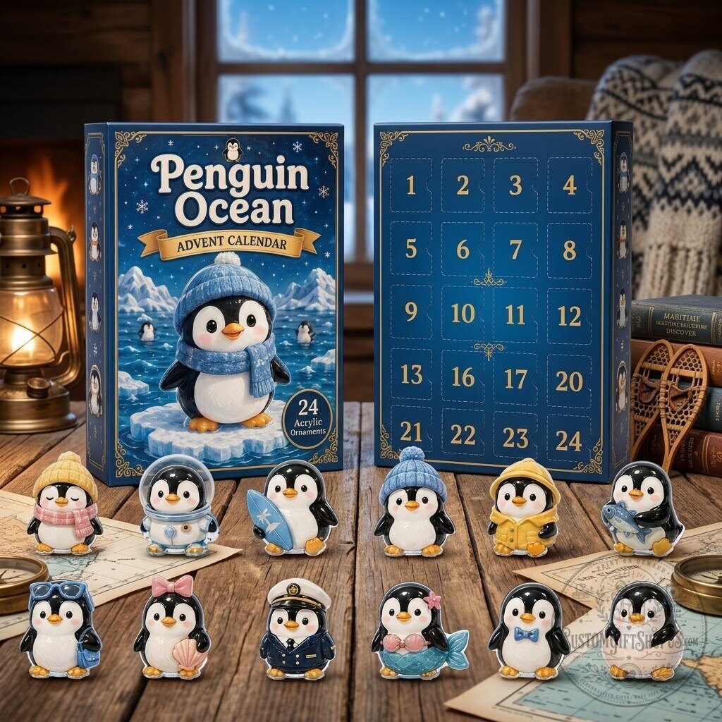 Penguin Ocean Advent Calendar 2026 – 24 Acrylic Ornaments Christmas Countdown | Winter Coastal Holiday Decor Penguin Ocean Advent Calendar 2026 – 24 Acrylic Ornaments Christmas Countdown | Winter Coastal Holiday Decor