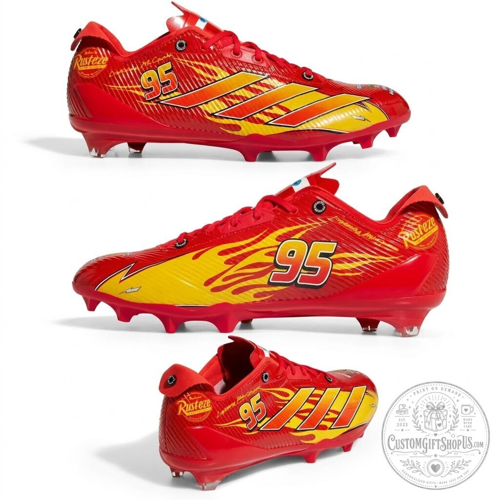 Lightning McQueen adidas Adizero Electric II Football Cleats – Disney Pixar Cars Football Shoes | Red Racing-Inspired Sports Footwear