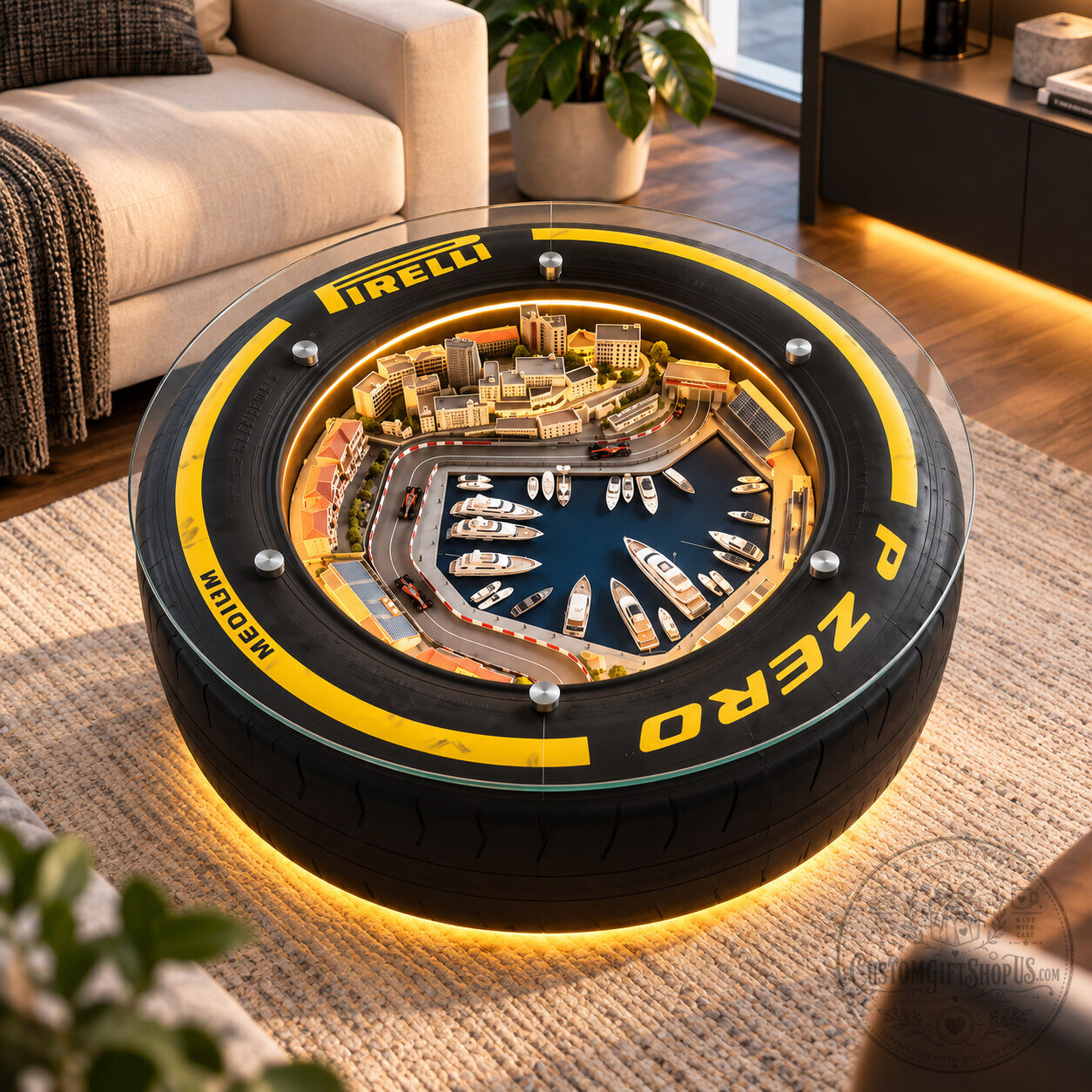 Pirelli P Zero Formula 1 Coffee Table – F1 Racing Tire Glass Top Table | Motorsport Collector Furniture Pirelli P Zero Formula 1 Coffee Table – F1 Racing Tire Glass Top Table | Motorsport Collector Furniture