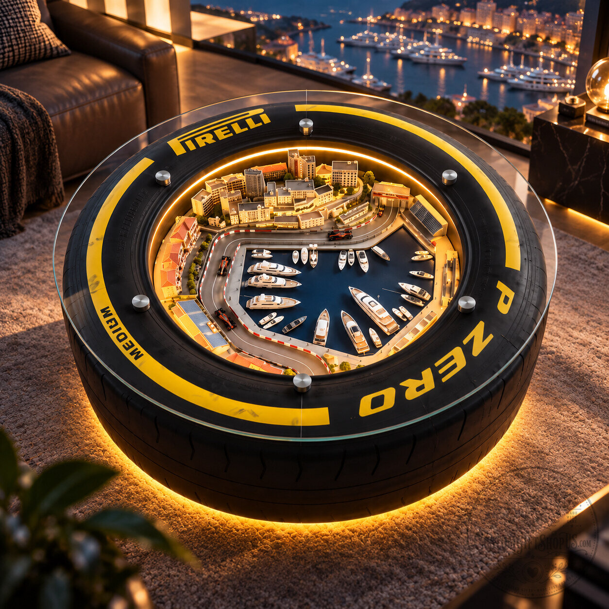 Pirelli P Zero Formula 1 Coffee Table – F1 Racing Tire Glass Top Table | Motorsport Collector Furniture Pirelli P Zero Formula 1 Coffee Table – F1 Racing Tire Glass Top Table | Motorsport Collector Furniture