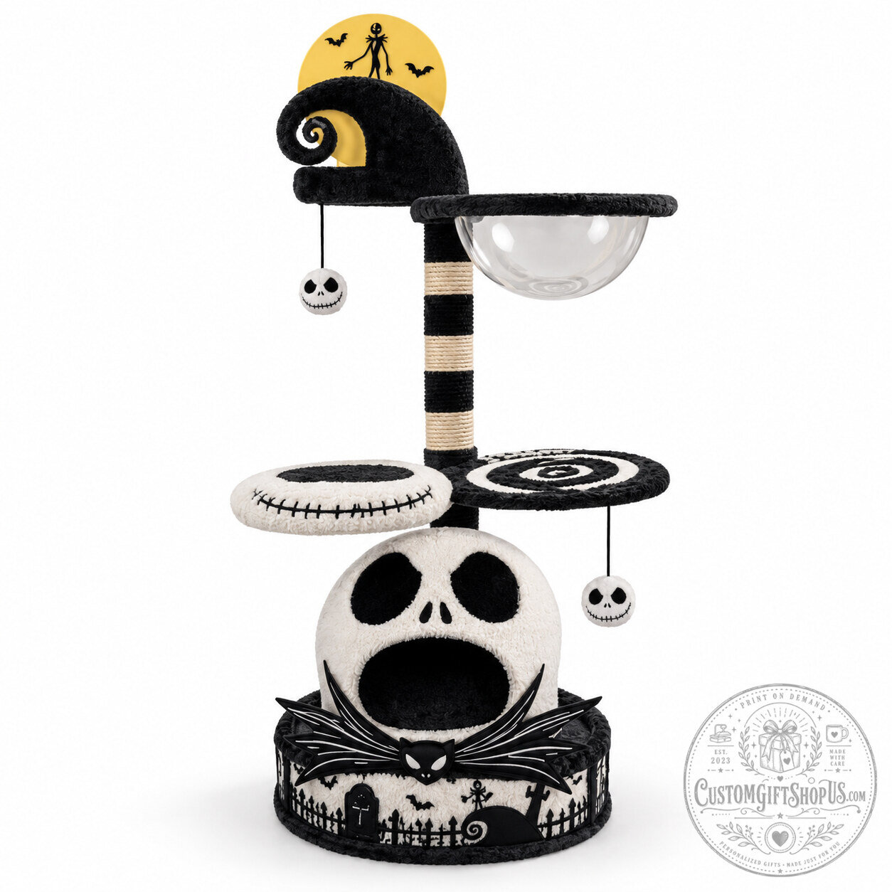 Jack Skellington Cat Tree – The Nightmare Before Christmas Inspired Cat Tower | Gothic Halloween Pet Furniture