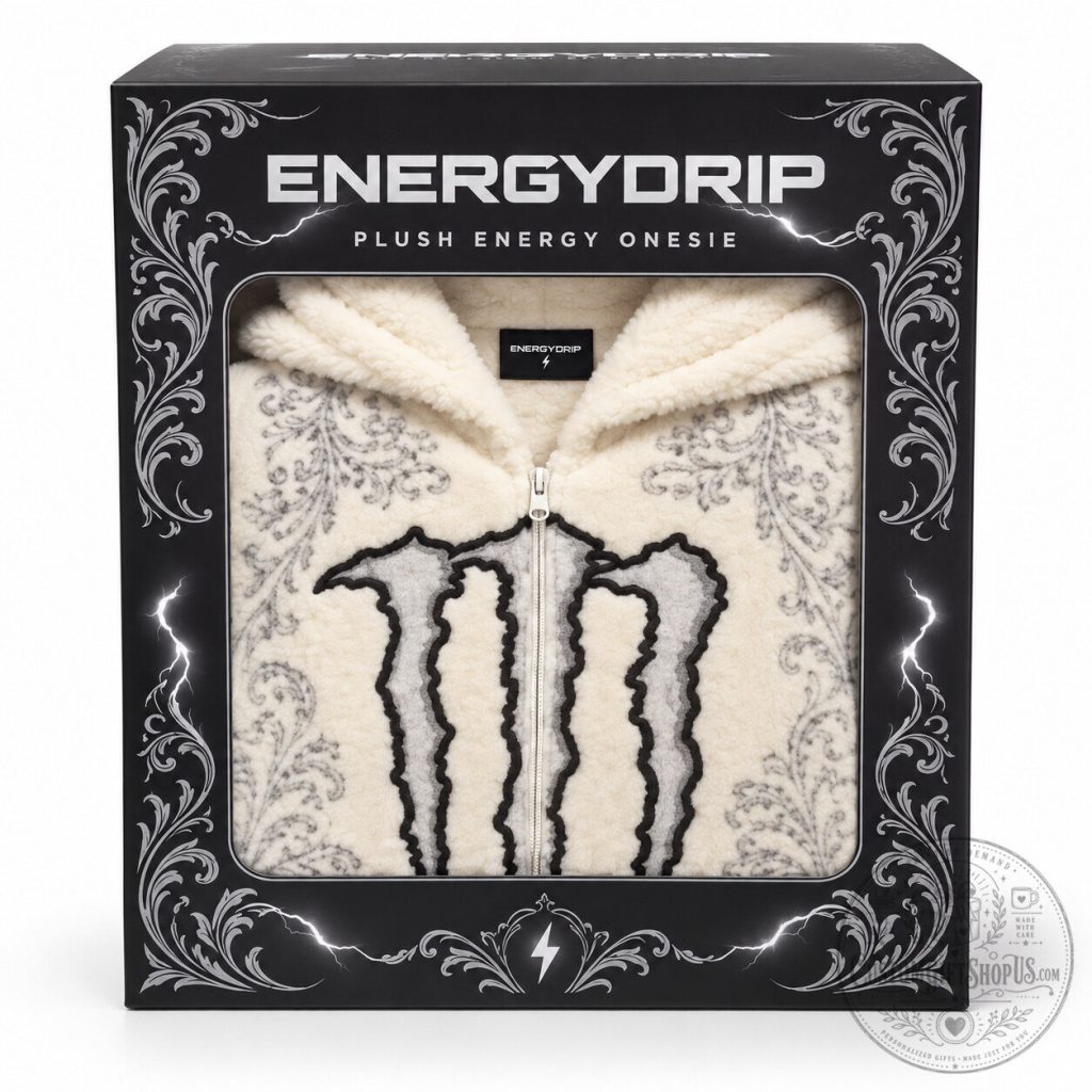 Monster Energy Ultra White Fuzzy Onesie – Cozy Full-Body Pajama Suit Energy Drink Inspired Loungewear Monster Energy Ultra White Fuzzy Onesie – Cozy Full-Body Pajama Suit | Energy Drink Inspired Loungewear