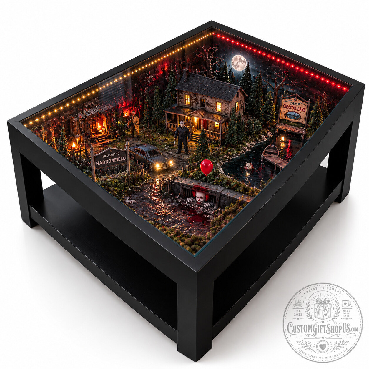 Horror Coffee Table – Gothic Halloween Centerpiece | Spooky Horror Room Furniture & Dark Home Decor