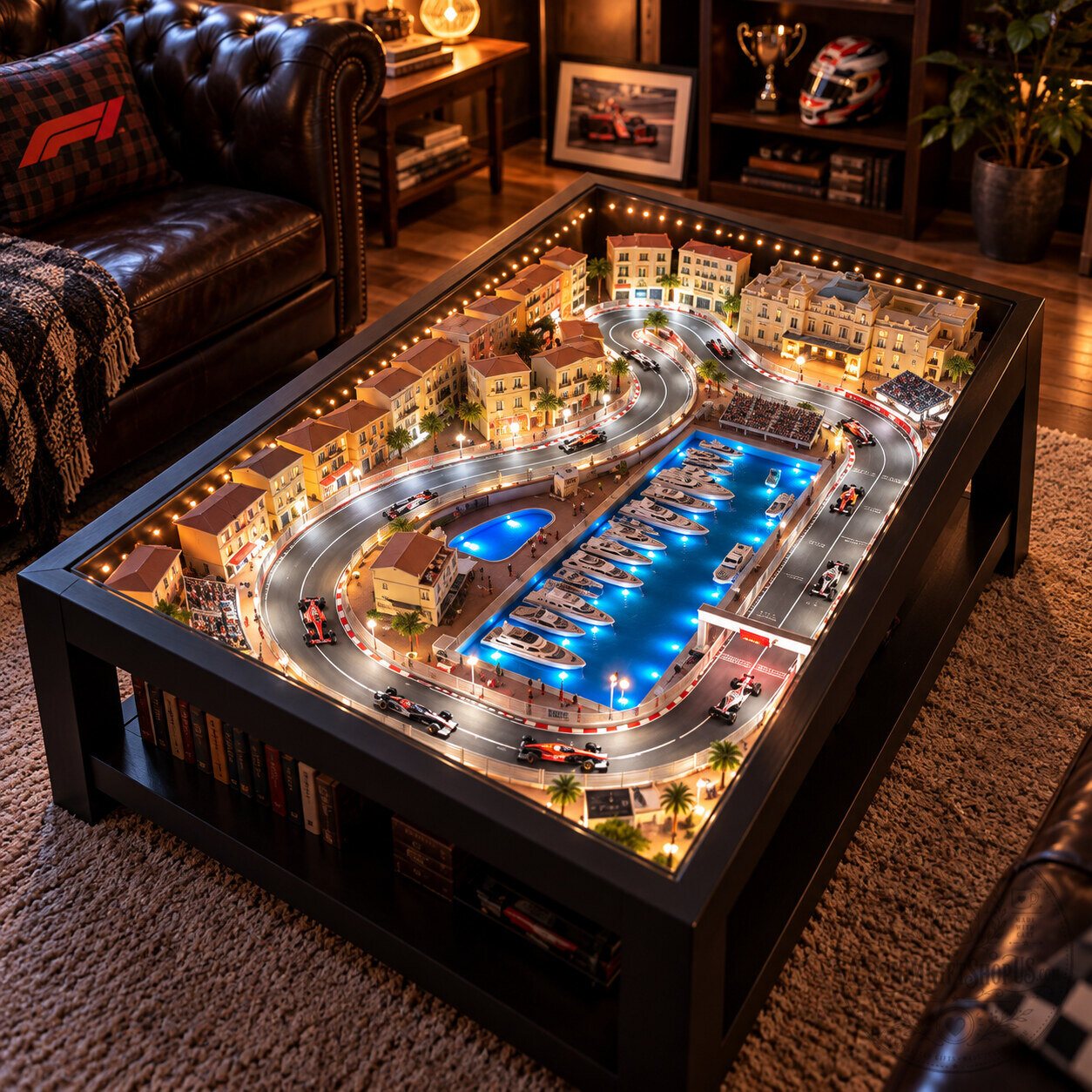 F1 Racing Coffee Table – Formula 1 Pirelli Tire Inspired Furniture | Motorsport Fan Home Decor