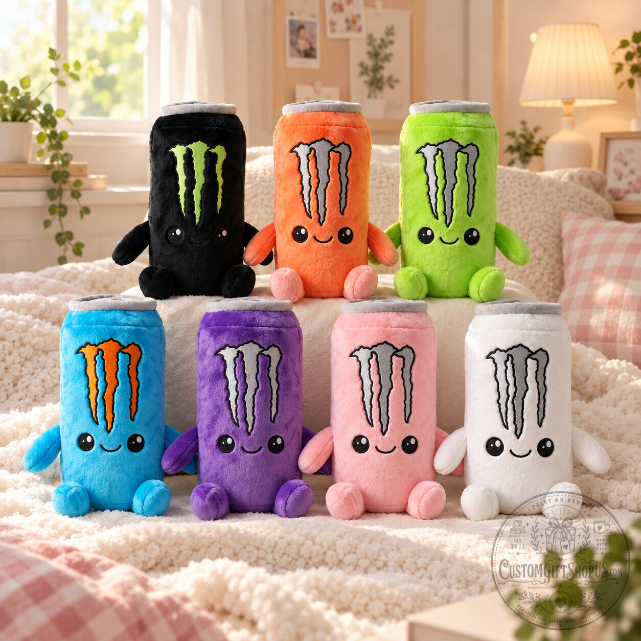 Cute Energy Drink Plush – Kawaii Can Stuffed Toy | Colorful Beverage Plushie for Gamers & Collectors Cute Energy Drink Plush – Kawaii Can Stuffed Toy | Colorful Beverage Plushie for Gamers & Collectors