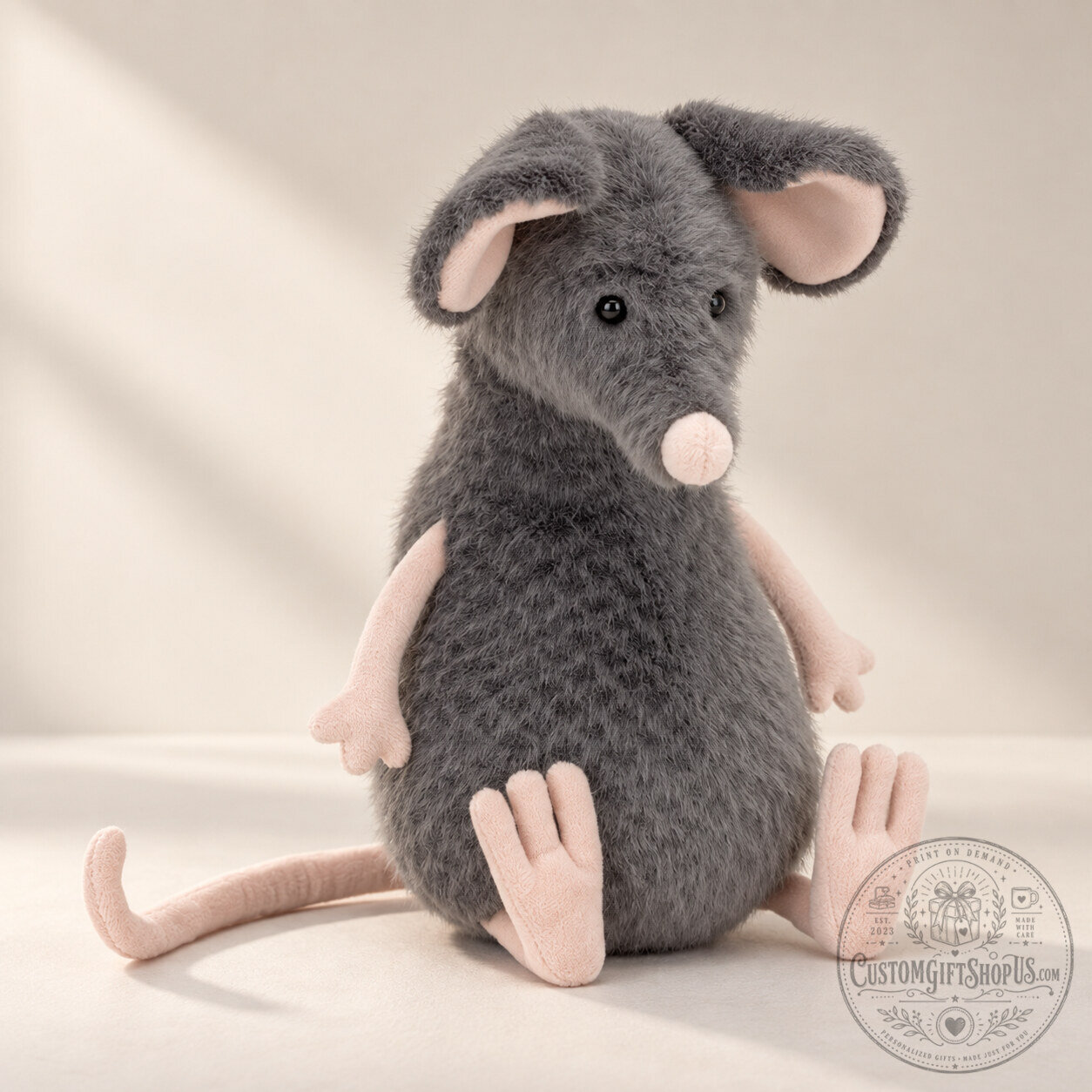 Jellycat Lachlan Sad Rat Plush – Blue Grey Rat Soft Toy | Cute Animal Collectible Gift