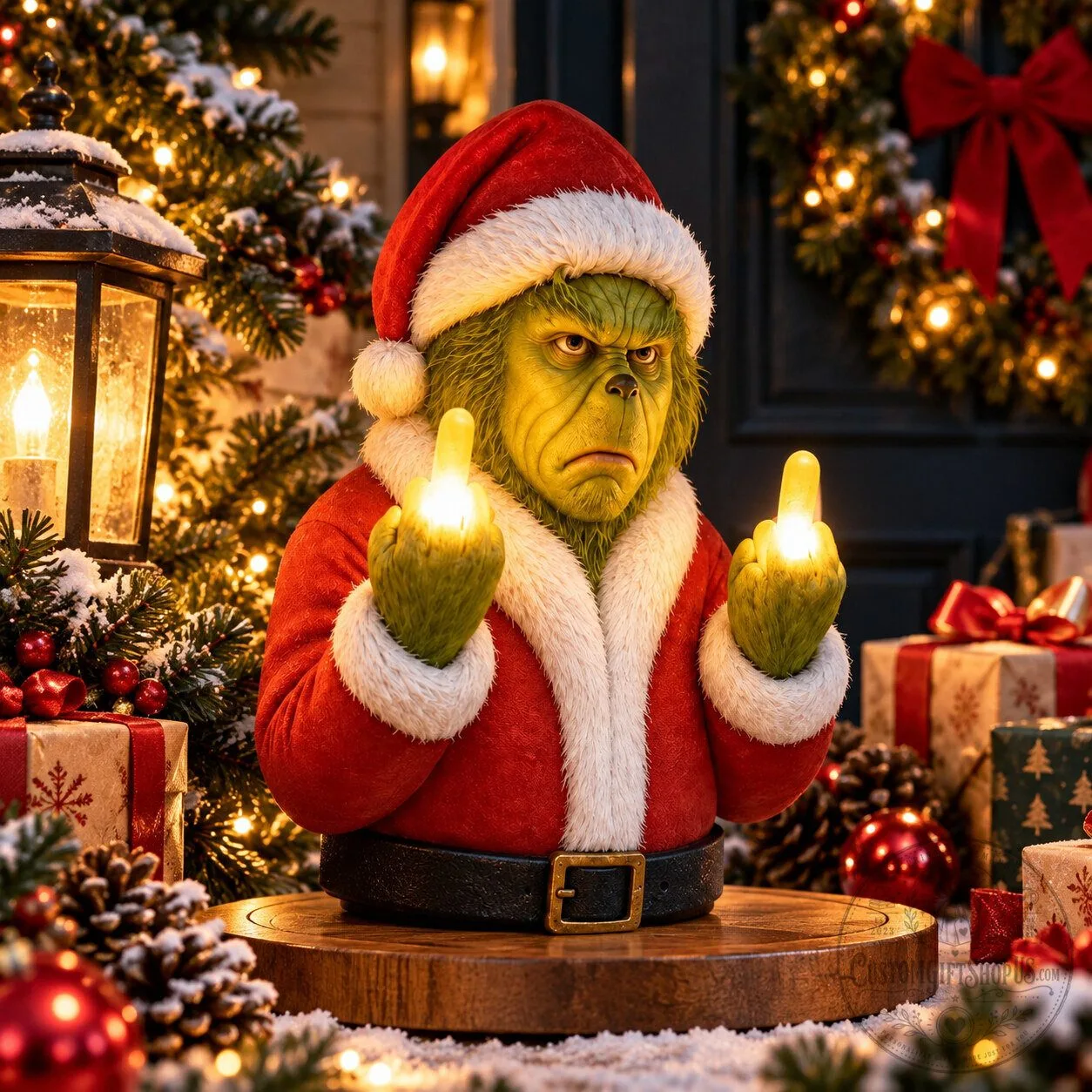 Grinch Christmas LED Wall Decor 2026 – Light Up Holiday Wall Sign | Funny Christmas Home & Party Decoration