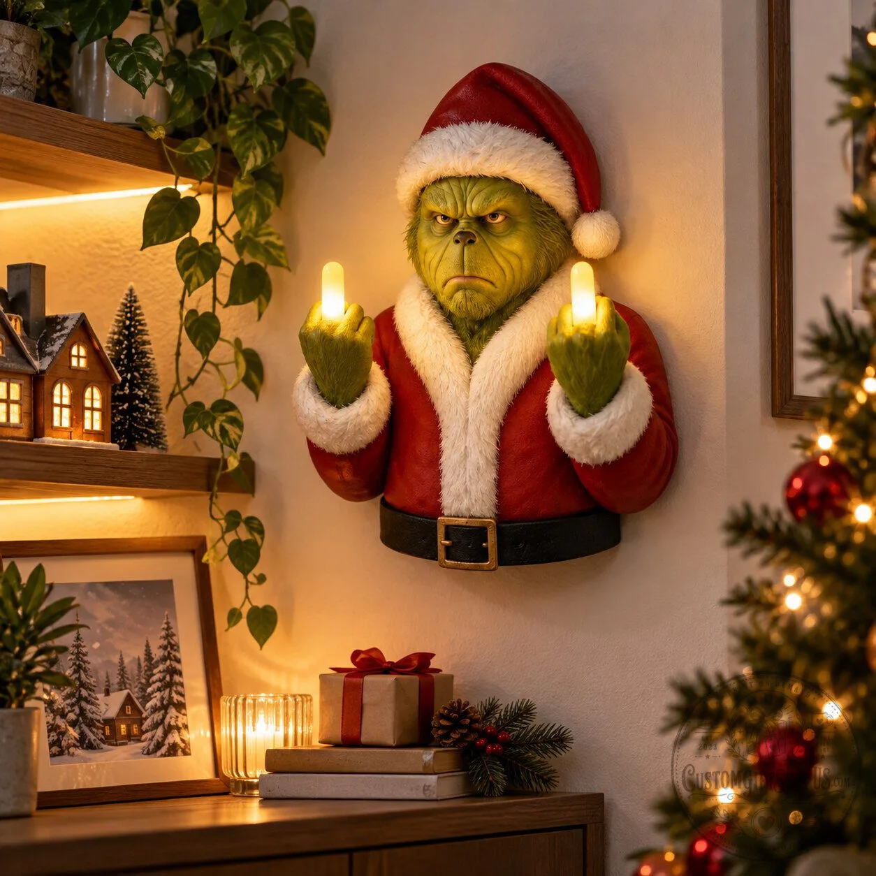 Grinch Christmas LED Wall Decor 2026 – Light Up Holiday Wall Sign | Funny Christmas Home & Party Decoration Grinch Christmas LED Wall Decor 2026 – Light Up Holiday Wall Sign | Funny Christmas Home & Party Decoration