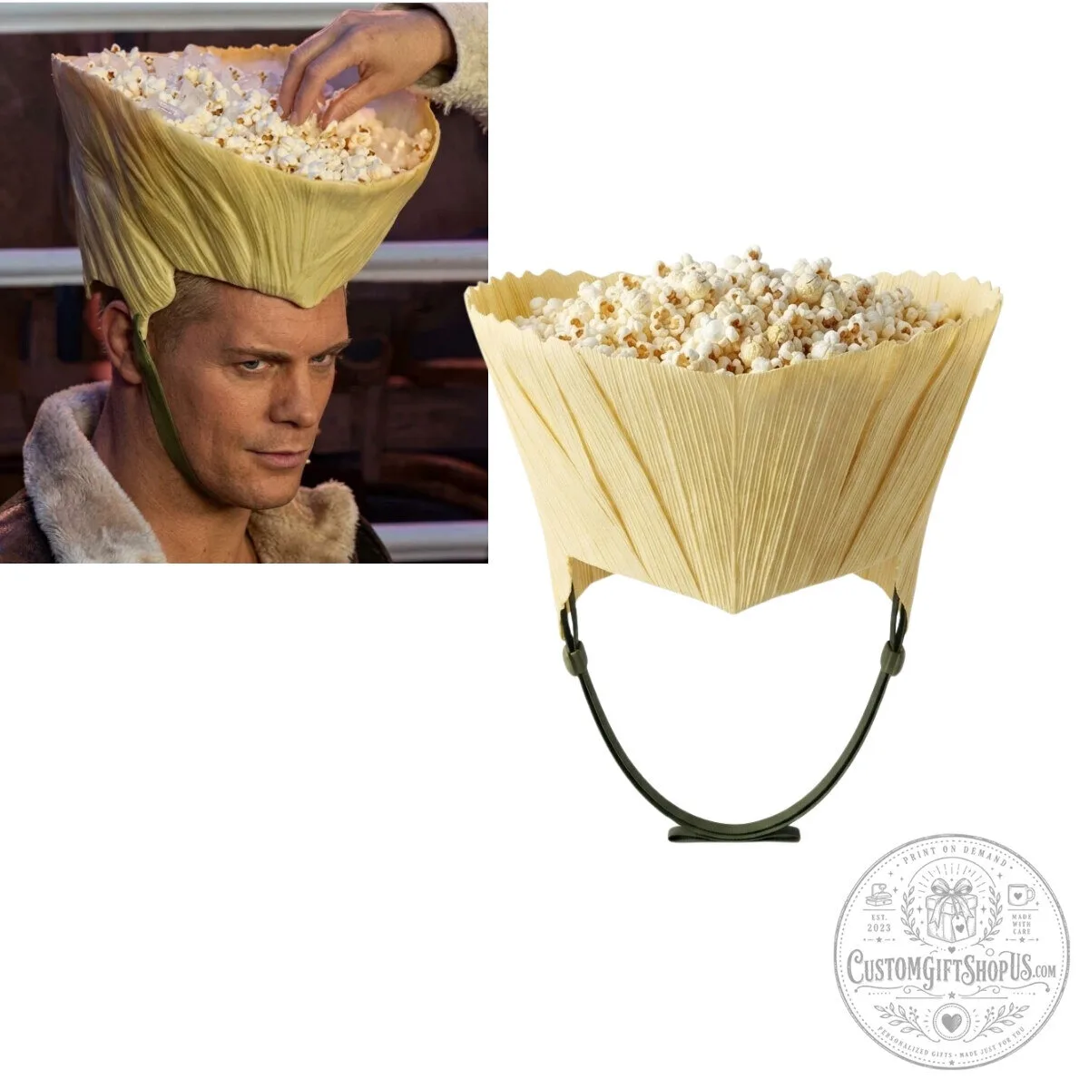 Cody Rhodes Guile Haircut Popcorn Bucket 2026 – Street Fighter Wearable AMC Collectible | Movie Night Fan Gift