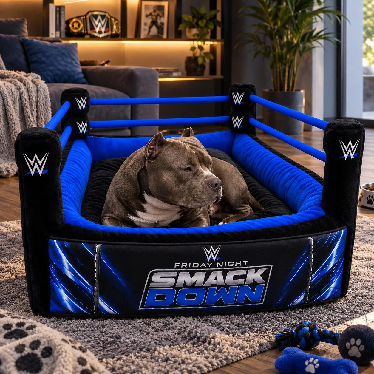 WWE Monday Night RAW Championship Lounger Pet Bed 2026 – Wrestling Dog & Cat Bed | RAW Fan Home Decor WWE Monday Night RAW Championship Lounger Pet Bed 2026 – Wrestling Dog & Cat Bed | RAW Fan Home Decor