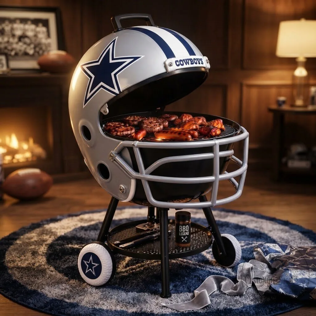 Dallas Cowboys Football Helmet Grill 2026 – Helmet Inspired BBQ Grill | Tailgate & Game Day Fan Gift