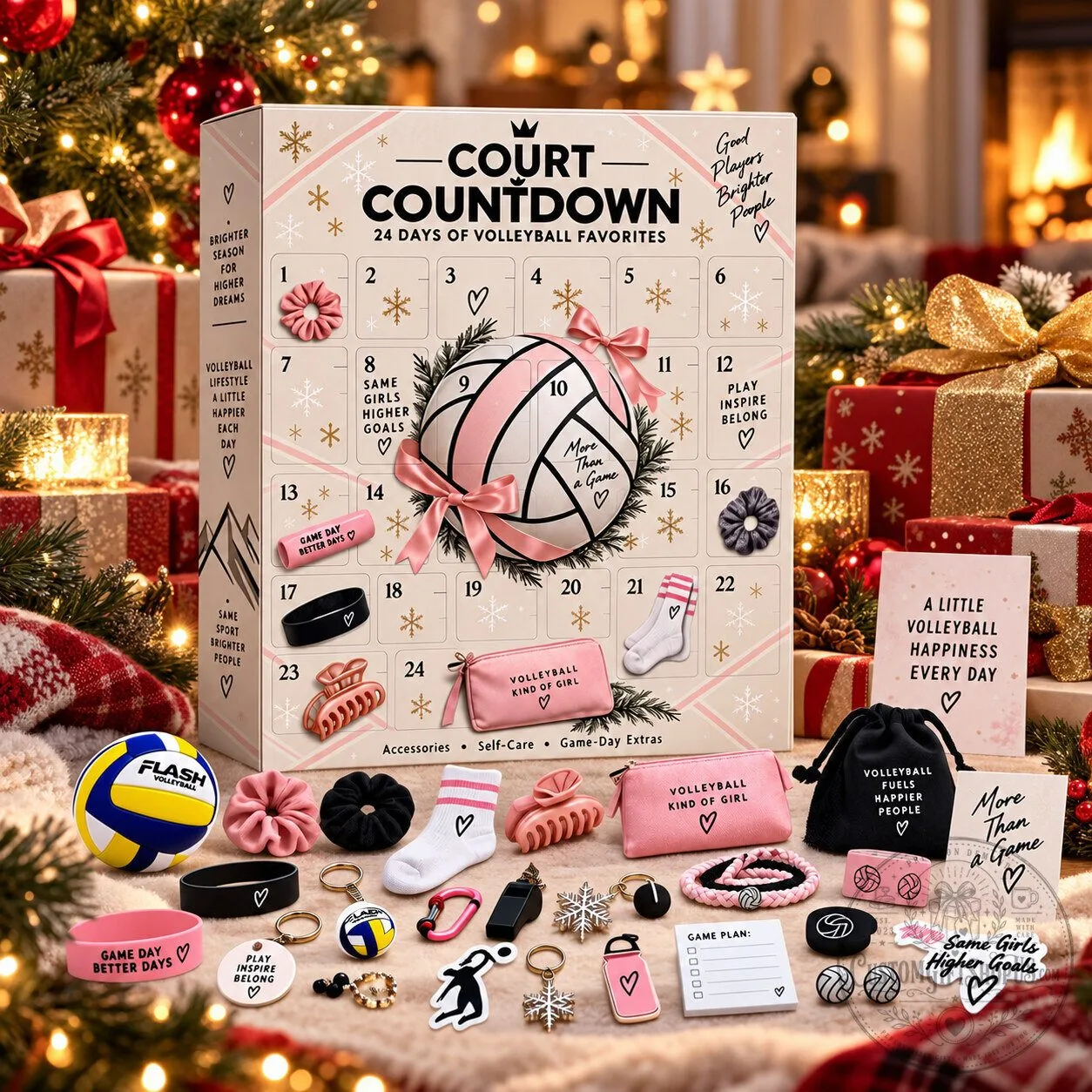 Volleyball Girl Court Countdown Advent Calendar 2026 – 24 Day Christmas Countdown | Volleyball Player Gift Volleyball Girl Court Countdown Advent Calendar 2026 – 24 Day Christmas Countdown | Volleyball Player Gift