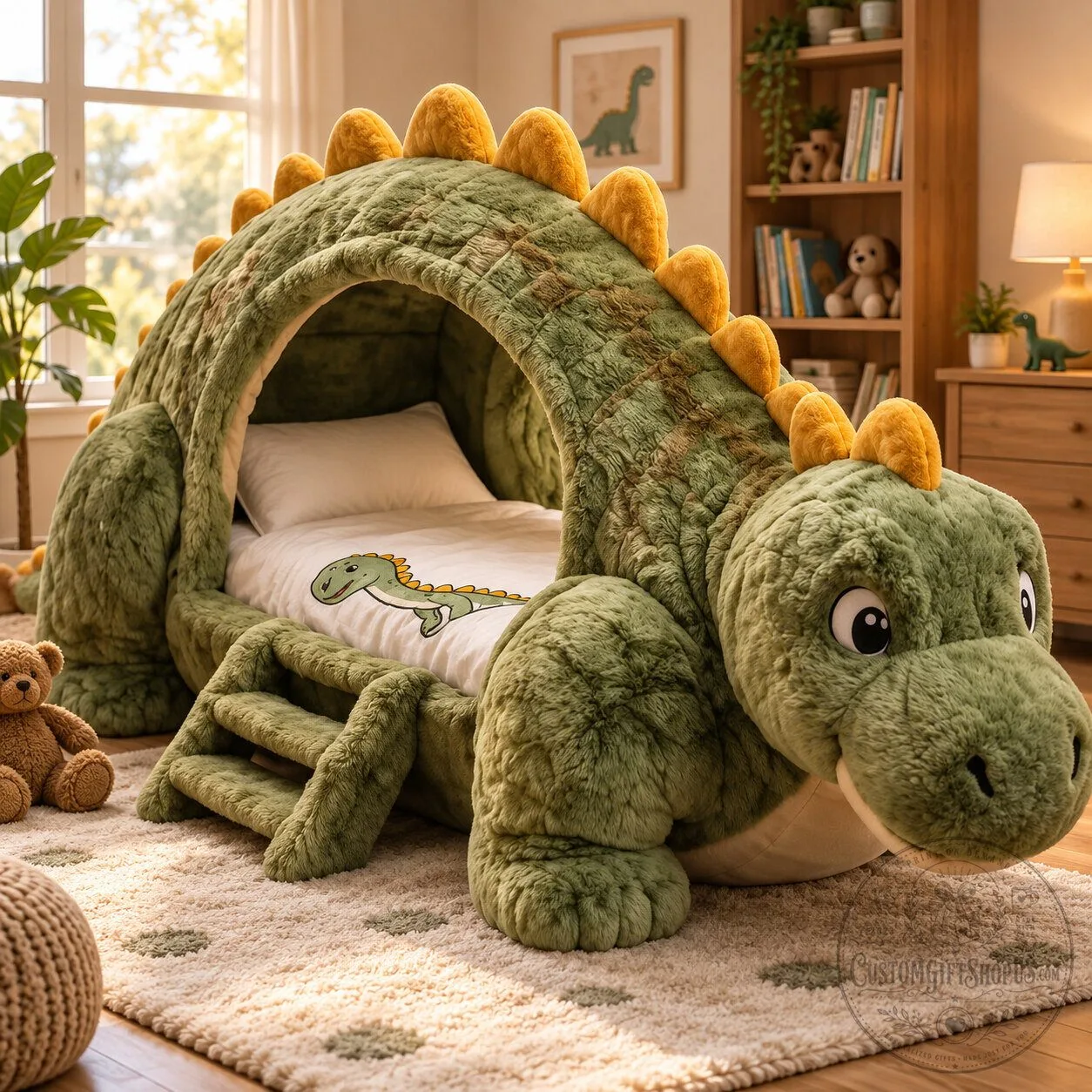 Giant Dinosaur Kids Bed – 3D Dinosaur Shaped Toddler Bed | Jurassic Bedroom Furniture