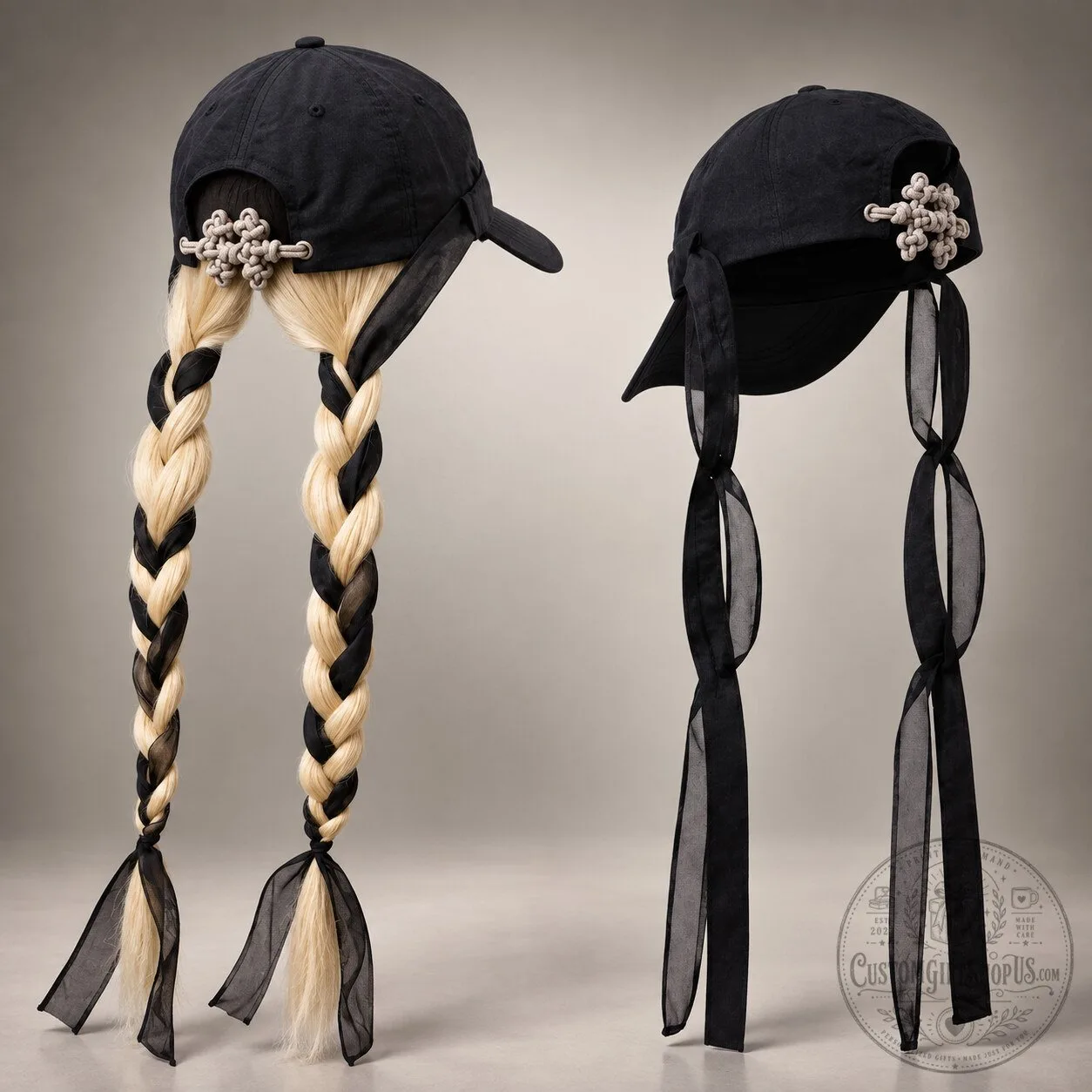 Seoul My Soul x ONGO Black Belt Cap – Korean Knot Ribbon Baseball Hat | Seoul Fashion Gift