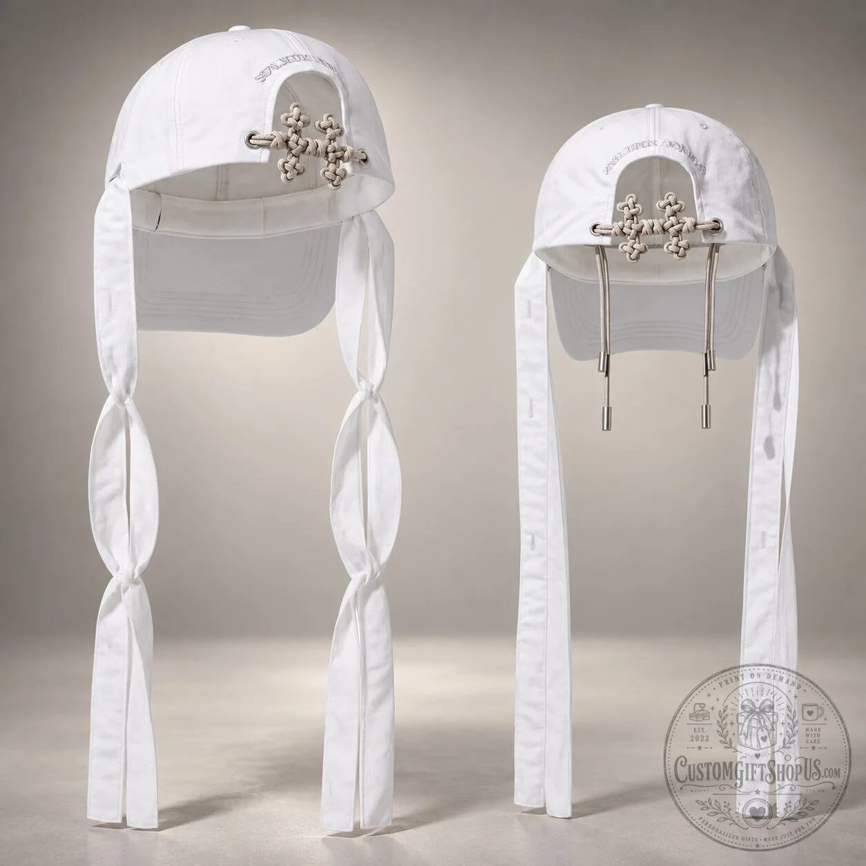 Seoul My Soul x ONGO Inspired White Cap – Korean Knot Ribbon Baseball Hat | Seoul Fashion Gift