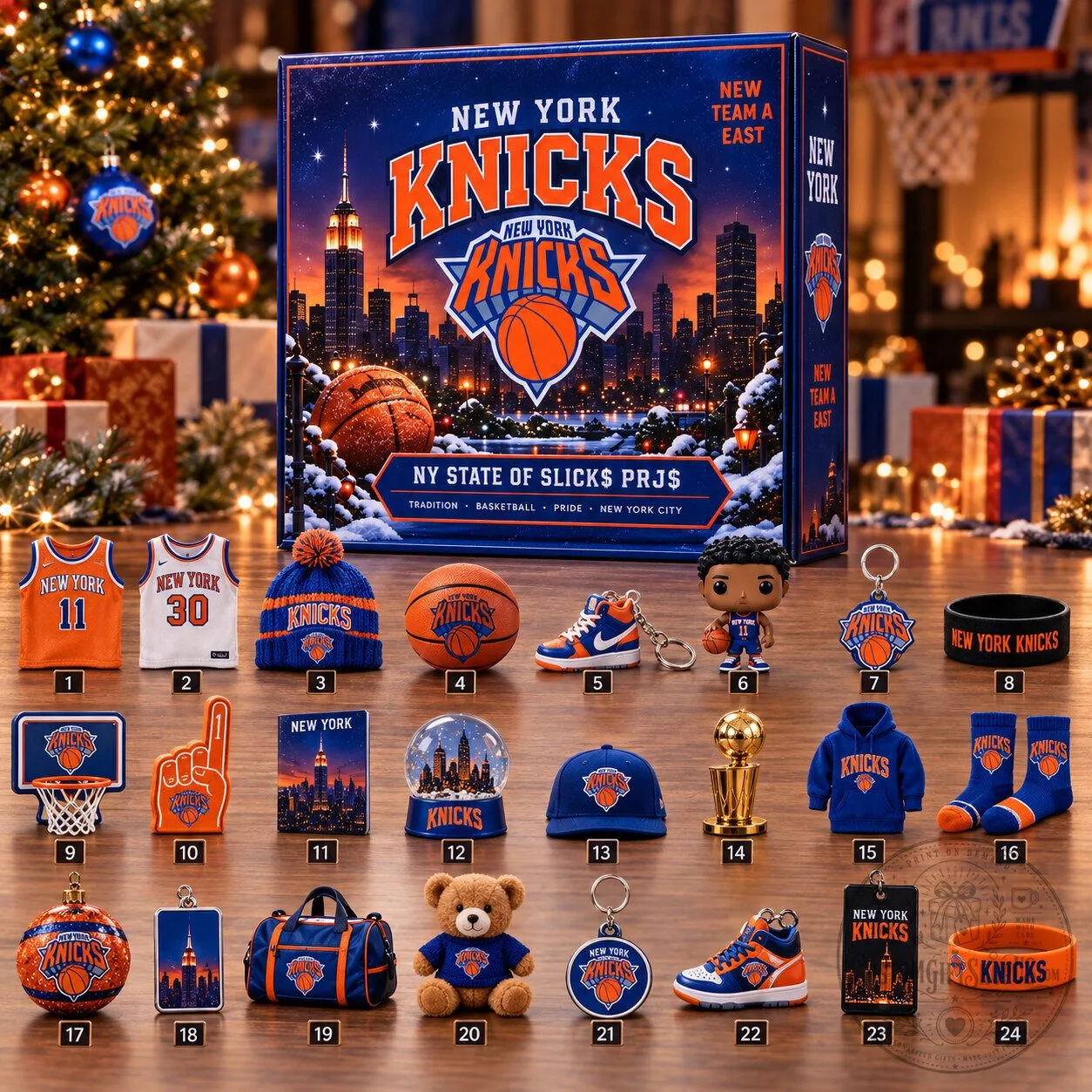 New York Knicks Inspired Advent Calendar 2026 – 24 Day Christmas Countdown | NBA Basketball Fan Gift