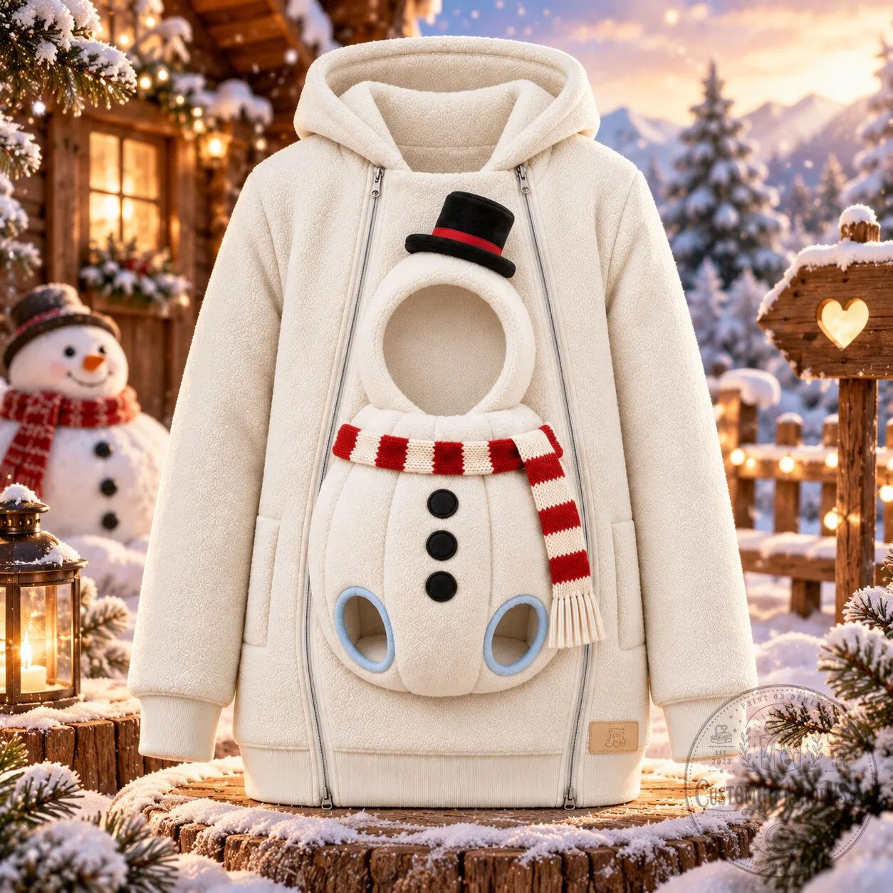 Baby Snowman Fuzzy Hooded Jacket – White Christmas Coat with Striped Scarf | Cute Holiday Outfit Baby Snowman Fuzzy Hooded Jacket – White Christmas Coat with Striped Scarf | Cute Holiday Outfit