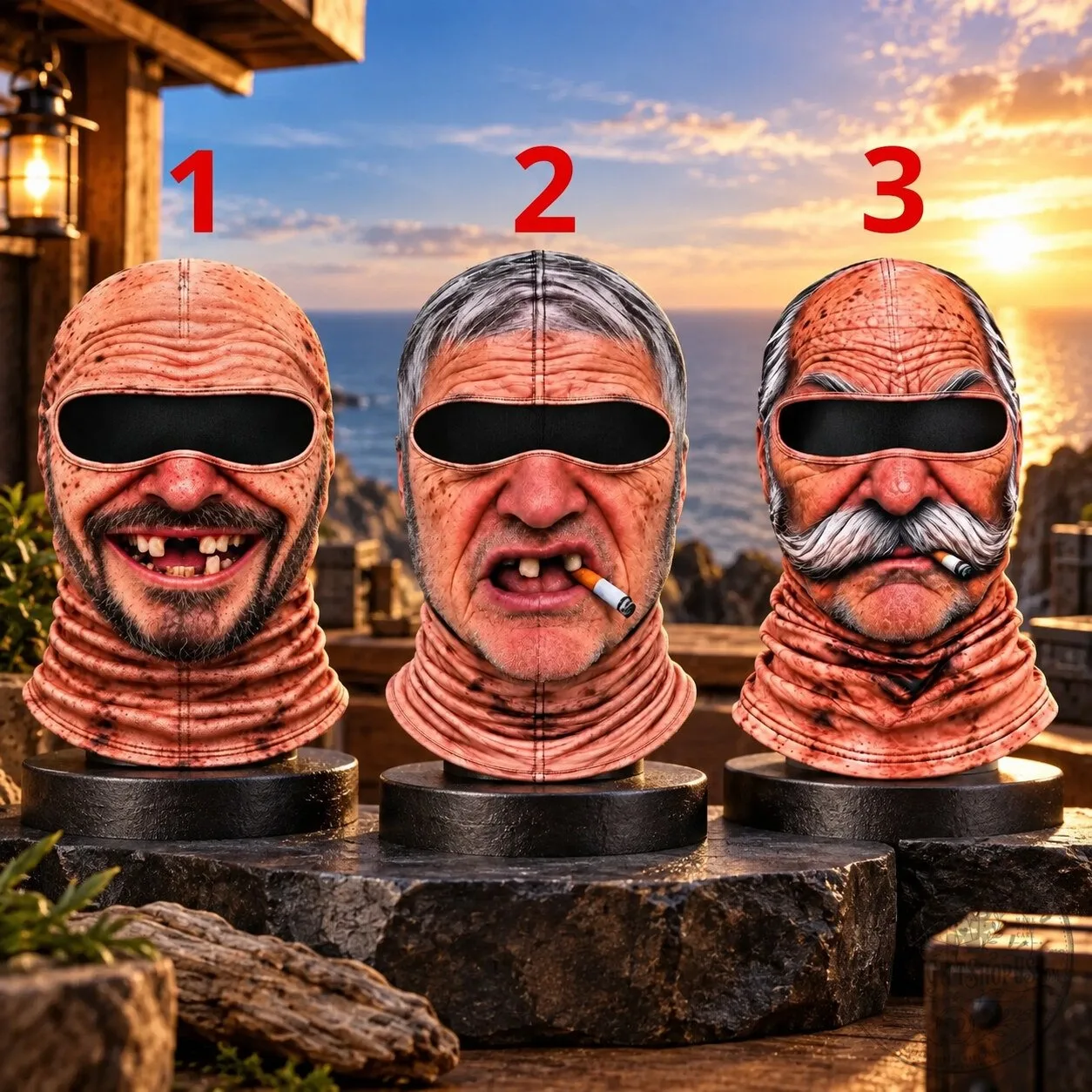 Funny 3D Grumpy Old Man Ski Mask – Realistic Face Balaclava | Ski & Snowboard Winter Gear