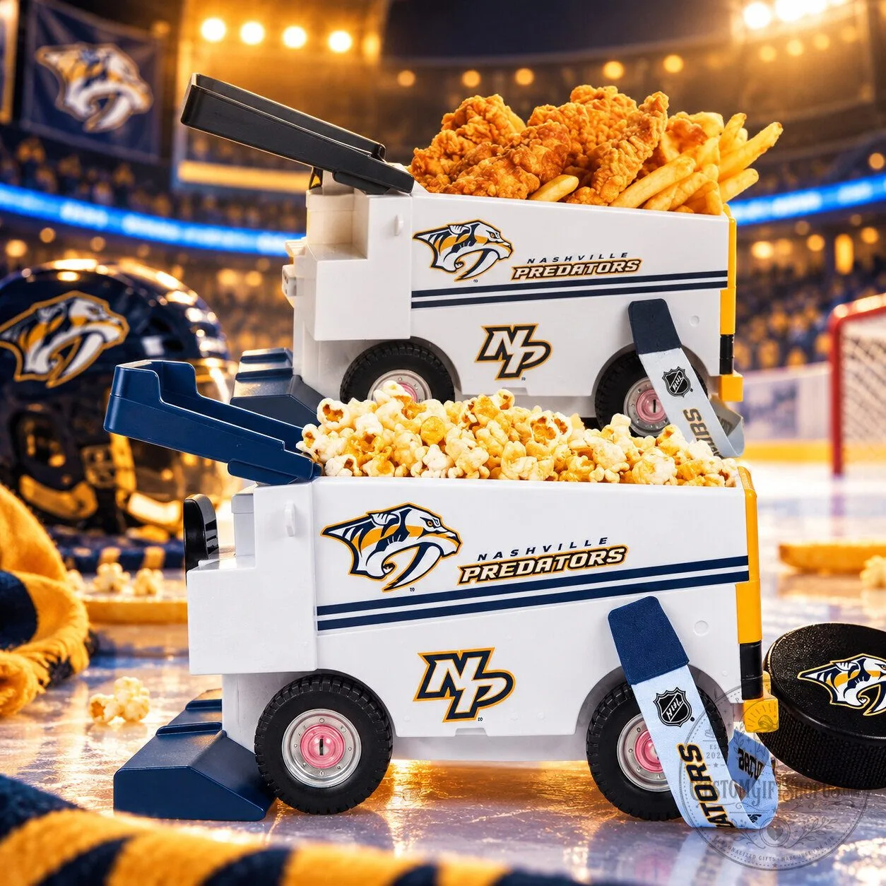 Nashville Predators Zamboni Souvenir Container – Chicken Tenders & Fries Hockey Collectible | Predators Fan Gift
