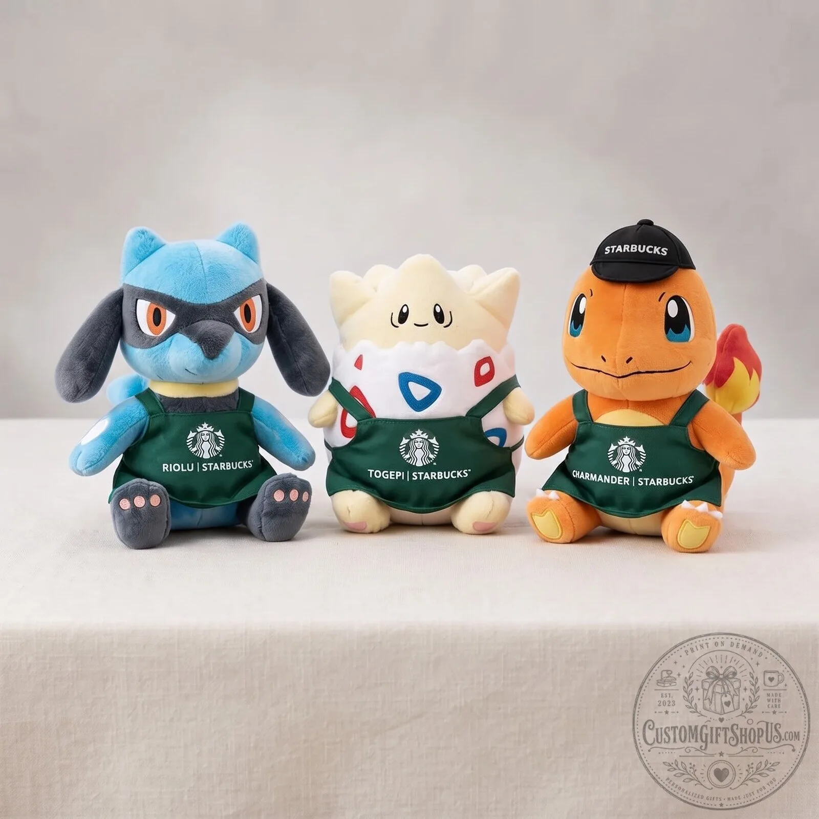 Starbucks x Pokémon Barista Plush – Riolu, Togepi & Charmander Coffee Adventure Collectible