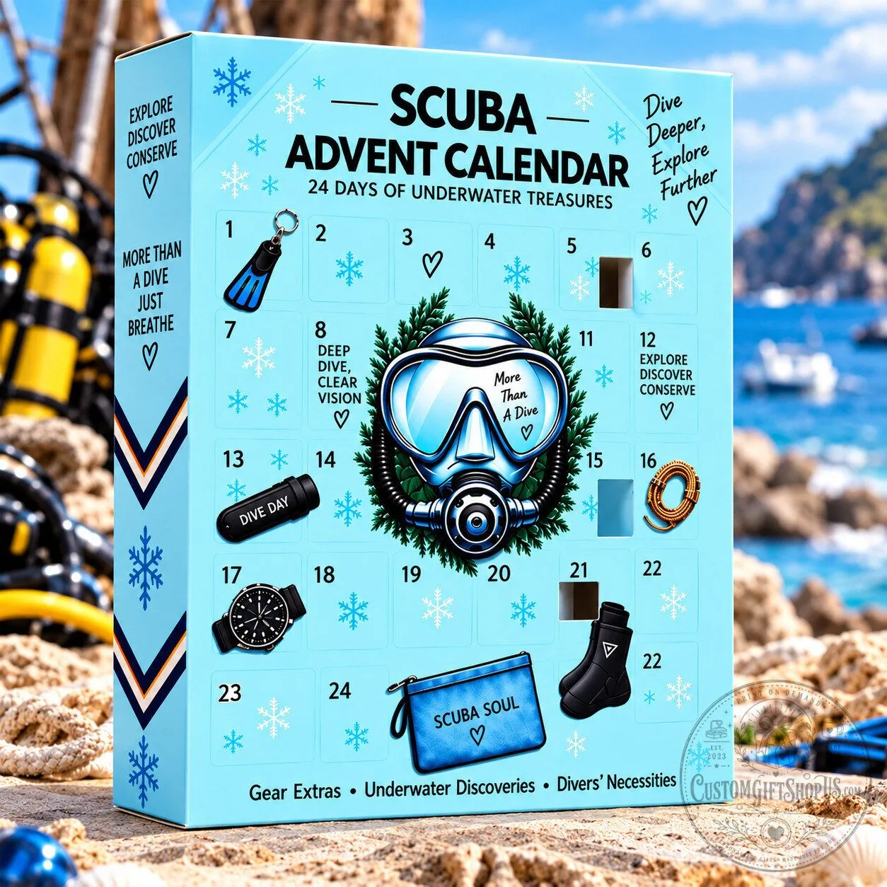 Scuba Diving Advent Calendar 2026 – 24 Day Underwater Christmas Countdown | Diver & Ocean Lover Gift Scuba Diving Advent Calendar 2026 – 24 Day Underwater Christmas Countdown | Diver & Ocean Lover Gift