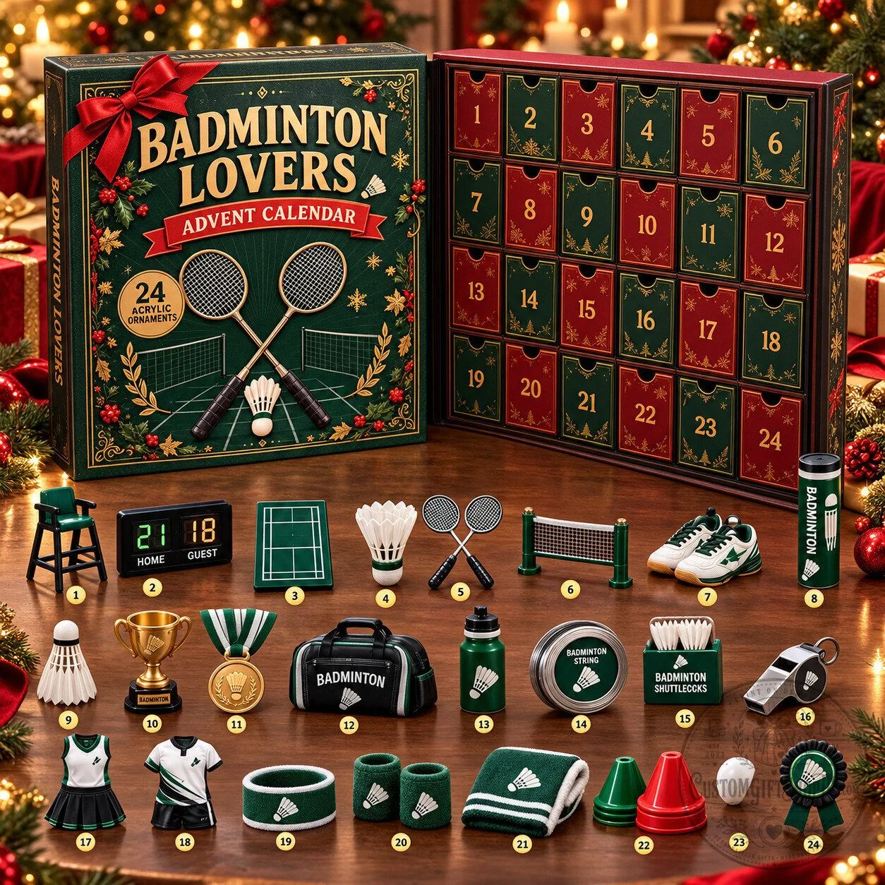 Badminton Advent Calendar 2026 – 24-Day Christmas Countdown | Gift for Badminton Lovers