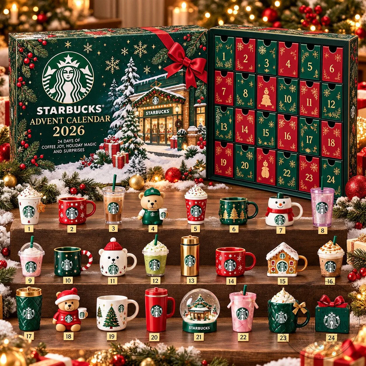 Starbucks Coffee Advent Calendar 2026 – 24-Day Countdown & Mini Collectible Theme | Coffee Lover Gift