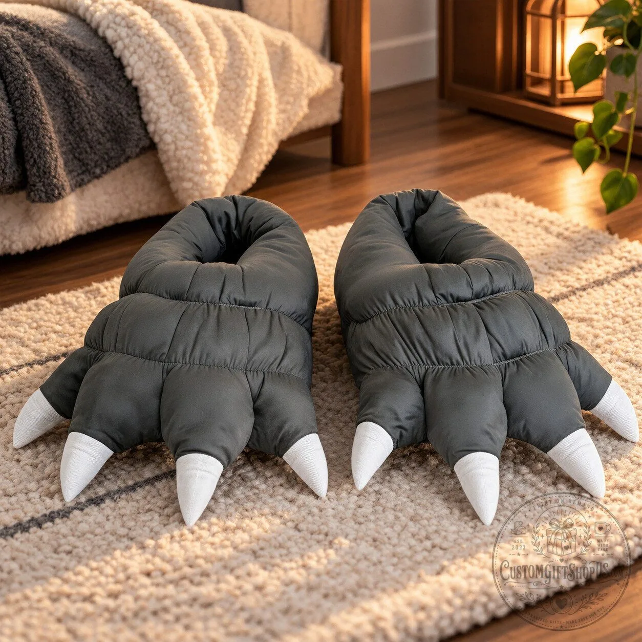 Godzilla 1994 Plush Slippers – Gray Kaiju House Shoes | Godzilla Fan Gift