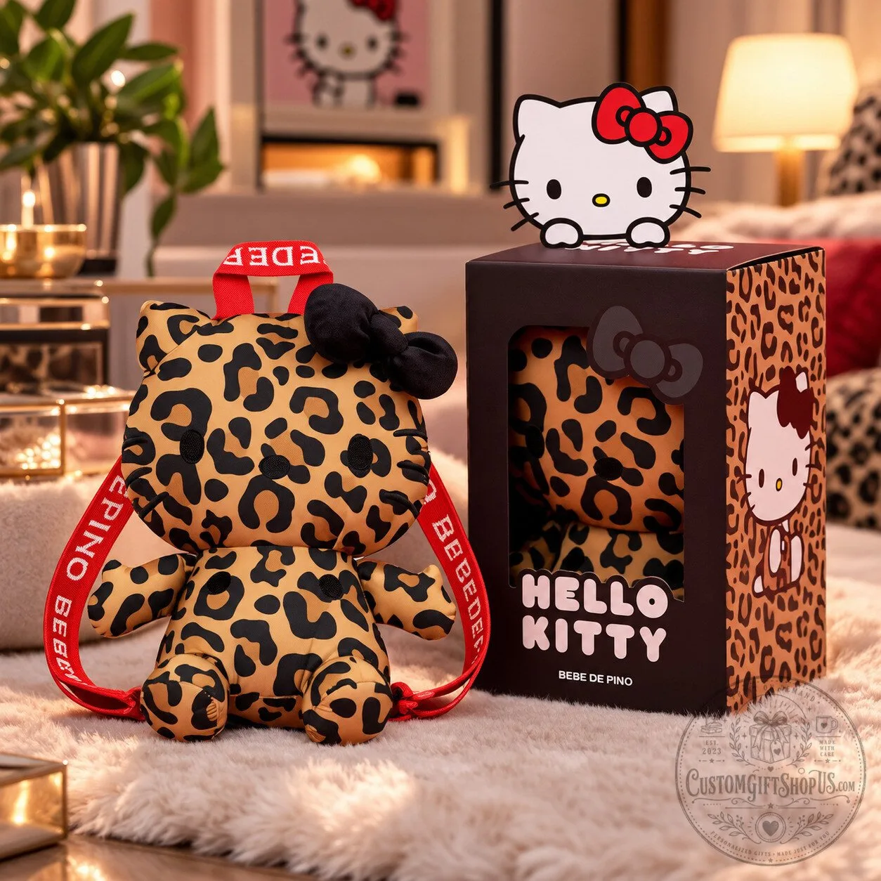Hello Kitty Leopard Print Plush – Cute Sanrio Collectible | Gift for Hello Kitty Fans