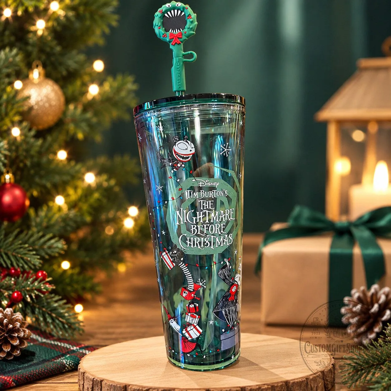 Disney Parks x Starbucks The Nightmare Before Christmas Tumbler – Travel Cup with Straw | Jack Skellington Gift