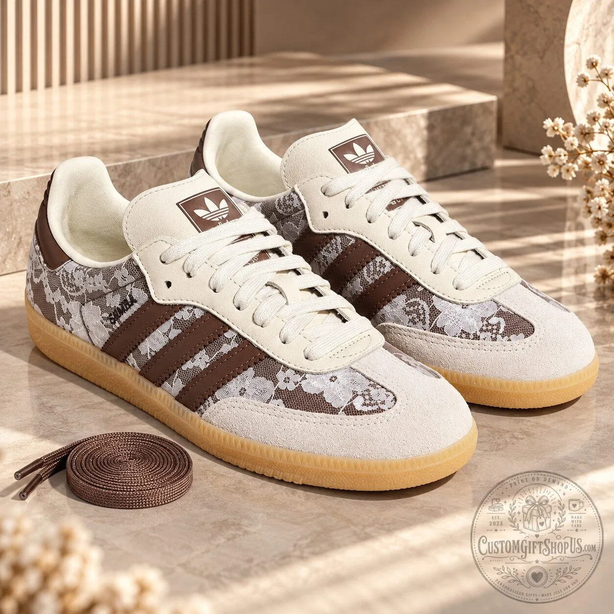 adidas Samba White Lace Sneakers – Classic Low Top Shoes | Retro Streetwear & Everyday Fashion