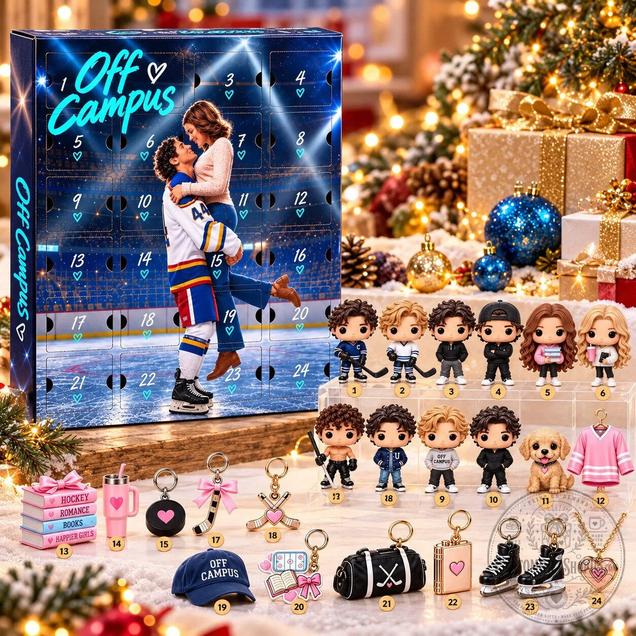 Off-Campus Advent Calendar 2026 – 24 Days of Hockey Romance Surprises | Elle Kennedy Book Lover Gift