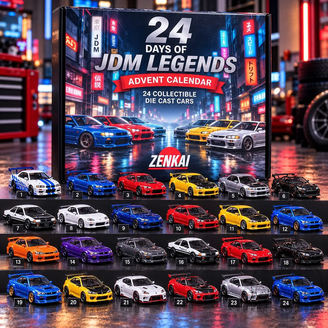 JDM Legends Advent Calendar 2026 – 24 Days of Japanese Car Surprises | Christmas Gift for Car Enthusiasts